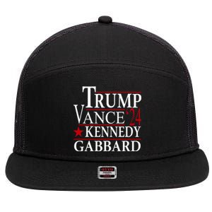 Trump Vance Kennedy Gabbard 2024 Election 7 Panel Mesh Trucker Snapback Hat