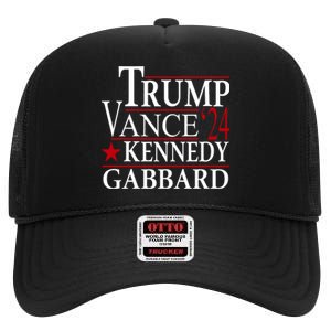 Trump Vance Kennedy Gabbard 2024 Election High Crown Mesh Back Trucker Hat