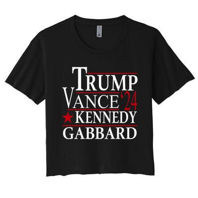 Trump Vance Kennedy Gabbard 2024 Election Women's Crop Top Tee