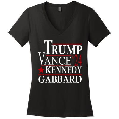 Trump Vance Kennedy Gabbard 2024 Election Women's V-Neck T-Shirt