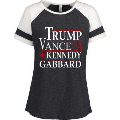 Trump Vance Kennedy Gabbard 2024 Election Enza Ladies Jersey Colorblock Tee