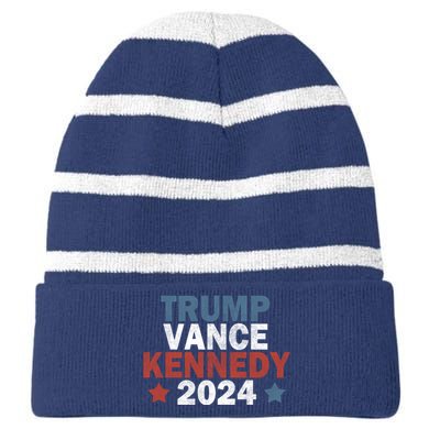 Trump Vance Kennedy President 2024 Election Republican Striped Beanie with Solid Band