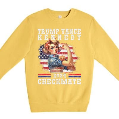 Trump Vance Kennedy Checkmate 2024 Election Republican Trump Gift Premium Crewneck Sweatshirt