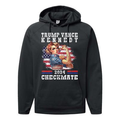 Trump Vance Kennedy Checkmate 2024 Election Republican Trump Gift Performance Fleece Hoodie