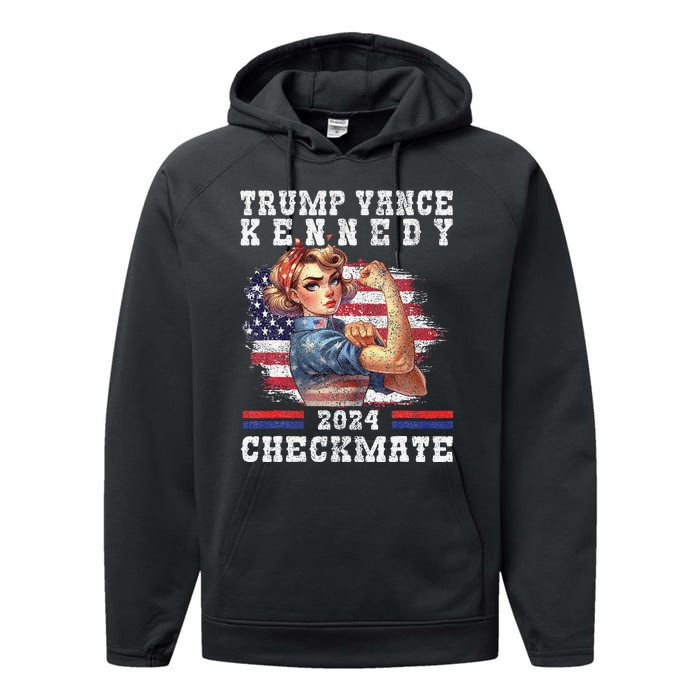 Trump Vance Kennedy Checkmate 2024 Election Republican Trump Gift Performance Fleece Hoodie