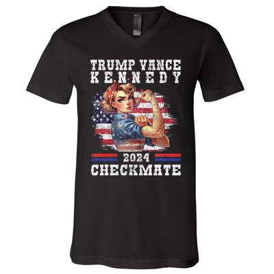 Trump Vance Kennedy Checkmate 2024 Election Republican Trump Gift V-Neck T-Shirt