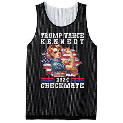 Trump Vance Kennedy Checkmate 2024 Election Republican Trump Gift Mesh Reversible Basketball Jersey Tank