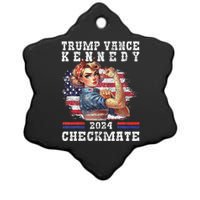 Trump Vance Kennedy Checkmate 2024 Election Republican Trump Gift Ceramic Star Ornament