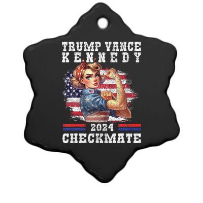 Trump Vance Kennedy Checkmate 2024 Election Republican Trump Gift Ceramic Star Ornament