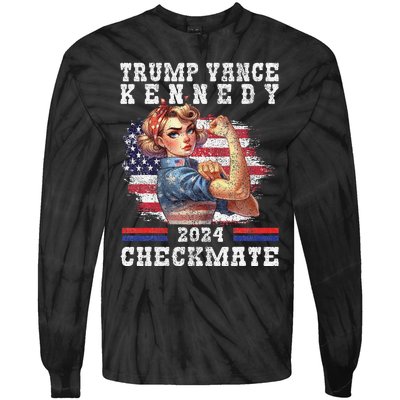 Trump Vance Kennedy Checkmate 2024 Election Republican Trump Gift Tie-Dye Long Sleeve Shirt