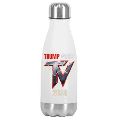 Trump Vance Lightning 47th Us President Election Jd Vance Us Stainless Steel Insulated Water Bottle