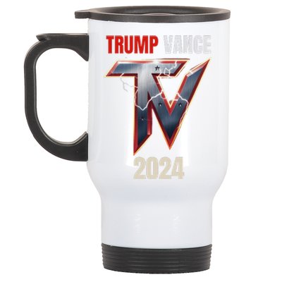 Trump Vance Lightning 47th Us President Election Jd Vance Us Stainless Steel Travel Mug