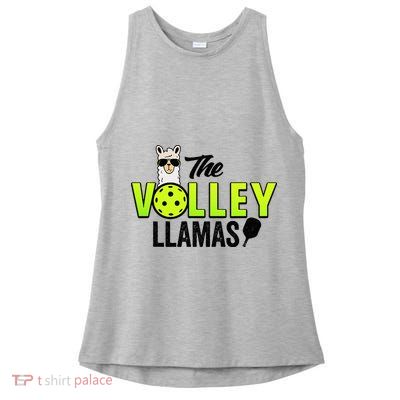 The Volley LLamas comic style llama pickle ball Ladies PosiCharge Tri-Blend Wicking Tank