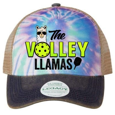 The Volley LLamas comic style llama pickle ball Legacy Tie Dye Trucker Hat