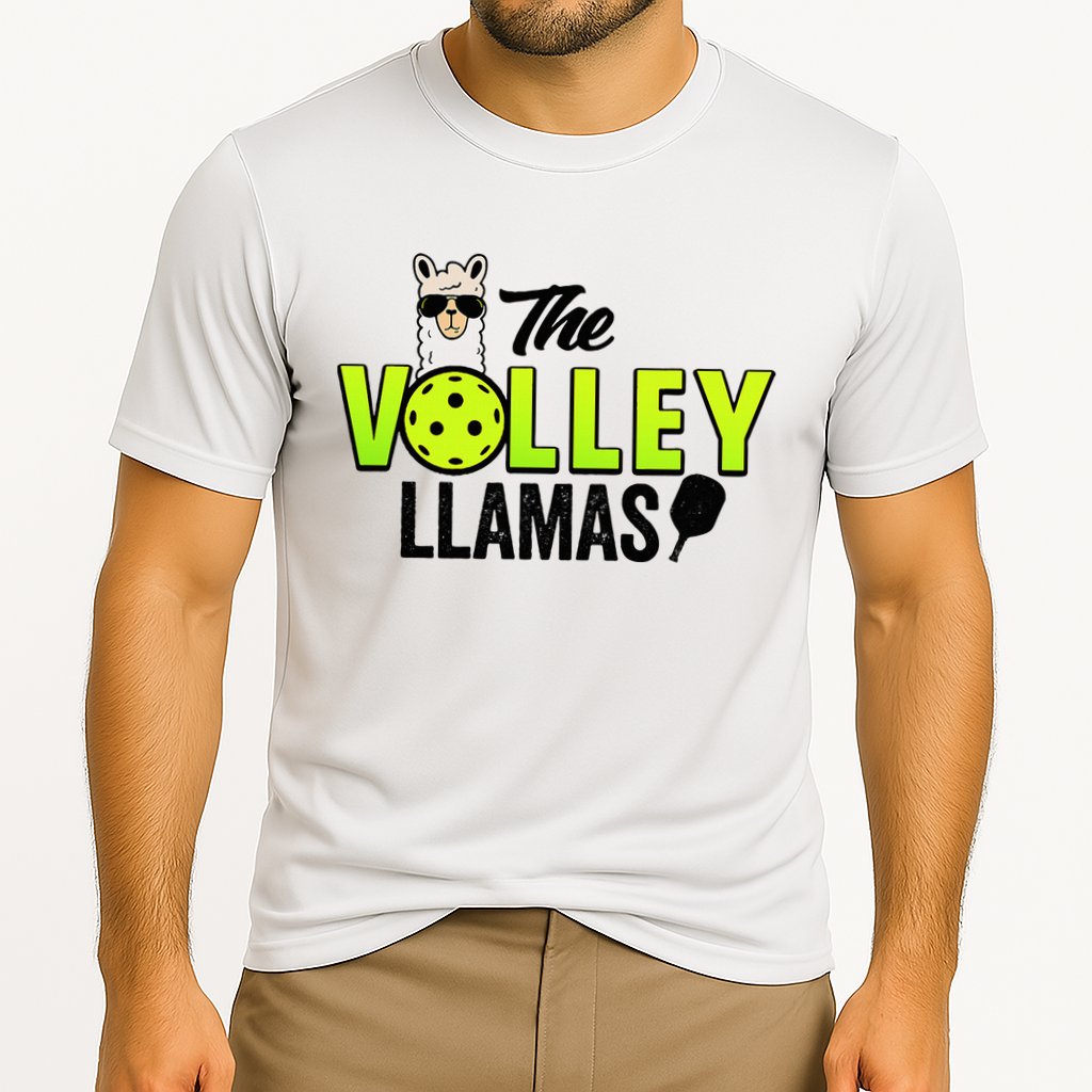 The Volley LLamas comic style llama pickle ball Cooling Performance Crew T-Shirt