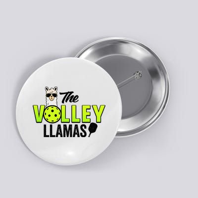 The Volley LLamas comic style llama pickle ball Button