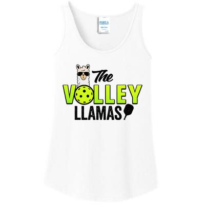 The Volley LLamas comic style llama pickle ball Ladies Essential Tank