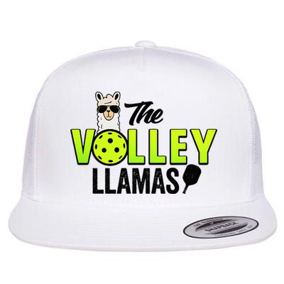 The Volley LLamas comic style llama pickle ball Flatbill Hat