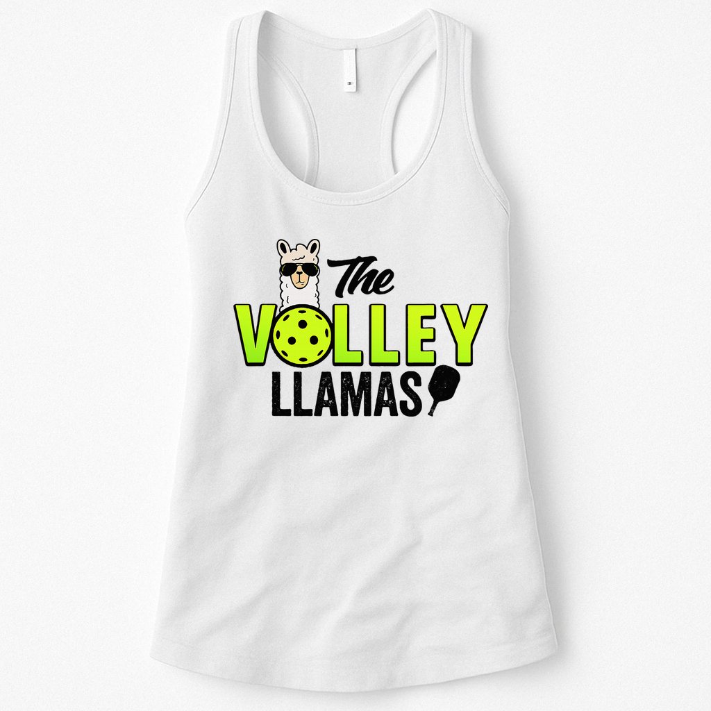 The Volley LLamas comic style llama pickle ball Womens Tank Top