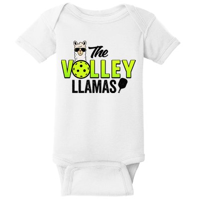 The Volley LLamas comic style llama pickle ball Baby Bodysuit