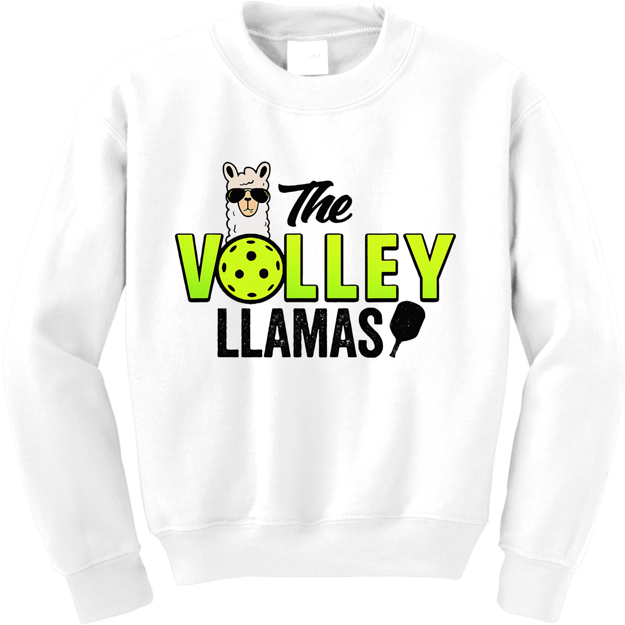 The Volley LLamas comic style llama pickle ball Kids Sweatshirt