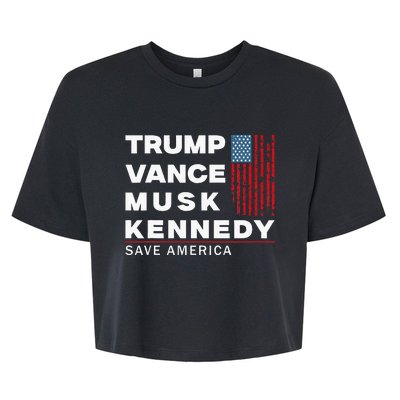 Trump Vance Musk Kennedy Save America 2024 Bella+Canvas Jersey Crop Tee