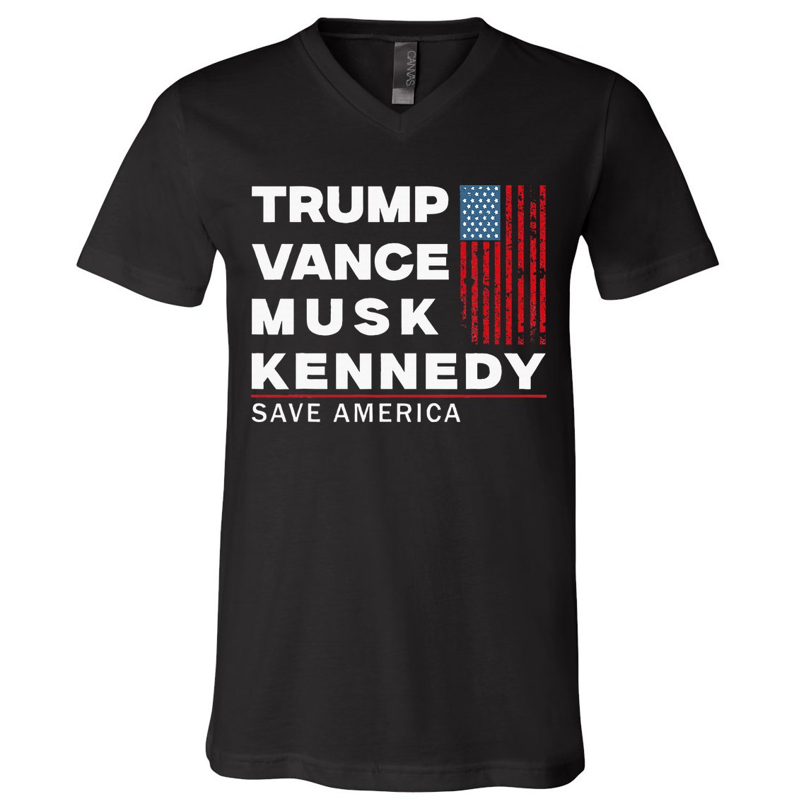 Trump Vance Musk Kennedy Save America 2024 V-Neck T-Shirt