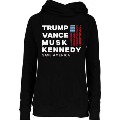 Trump Vance Musk Kennedy Save America 2024 Womens Funnel Neck Pullover Hood