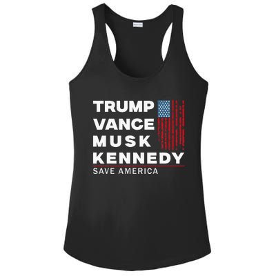 Trump Vance Musk Kennedy Save America 2024 Ladies PosiCharge Competitor Racerback Tank