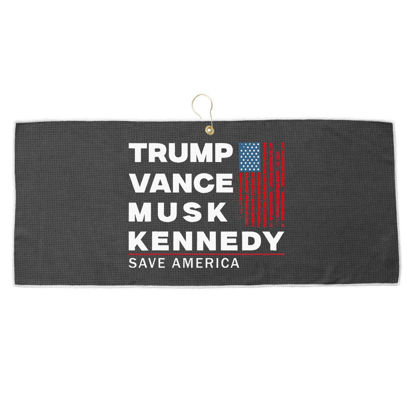 Trump Vance Musk Kennedy Save America 2024 Large Microfiber Waffle Golf Towel