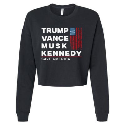 Trump Vance Musk Kennedy Save America 2024 Cropped Pullover Crew