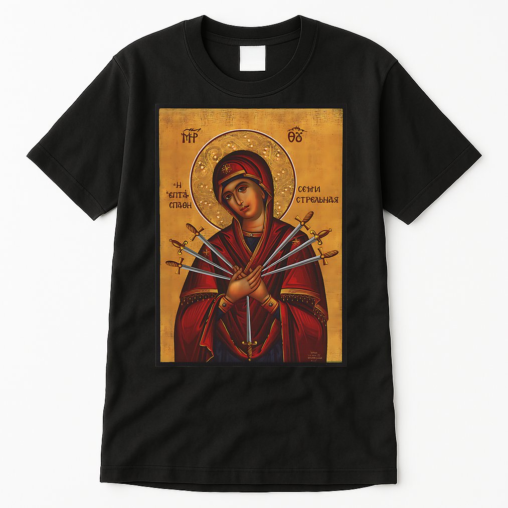 Theotokos Virgin Mary Eastern Orthodox Byzantine Art Church Tall T-Shirt