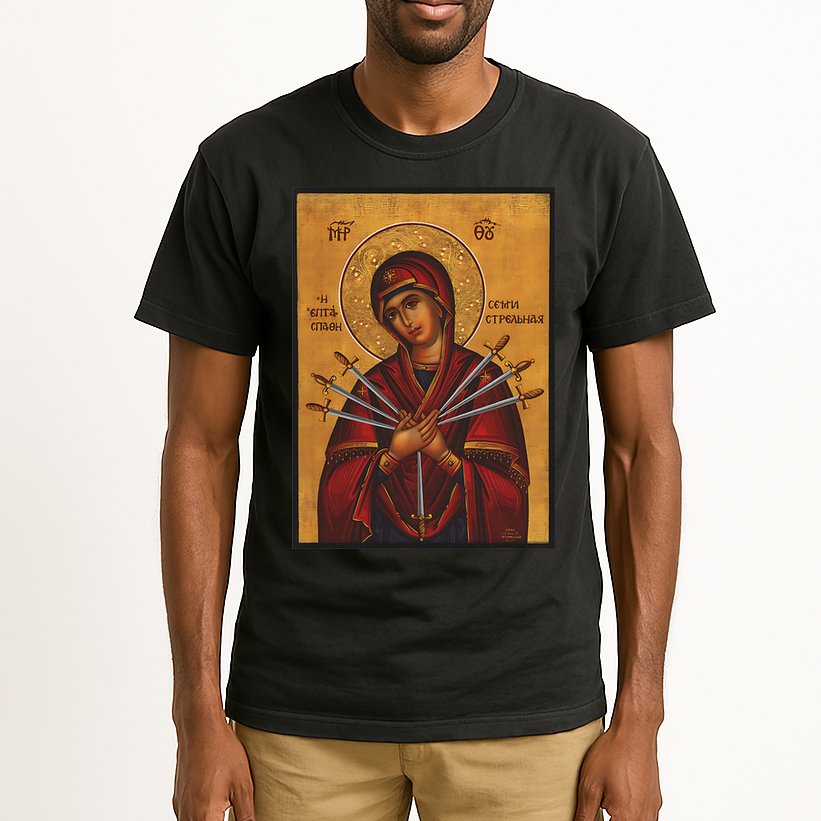 Theotokos Virgin Mary Eastern Orthodox Byzantine Art Church Tall T-Shirt