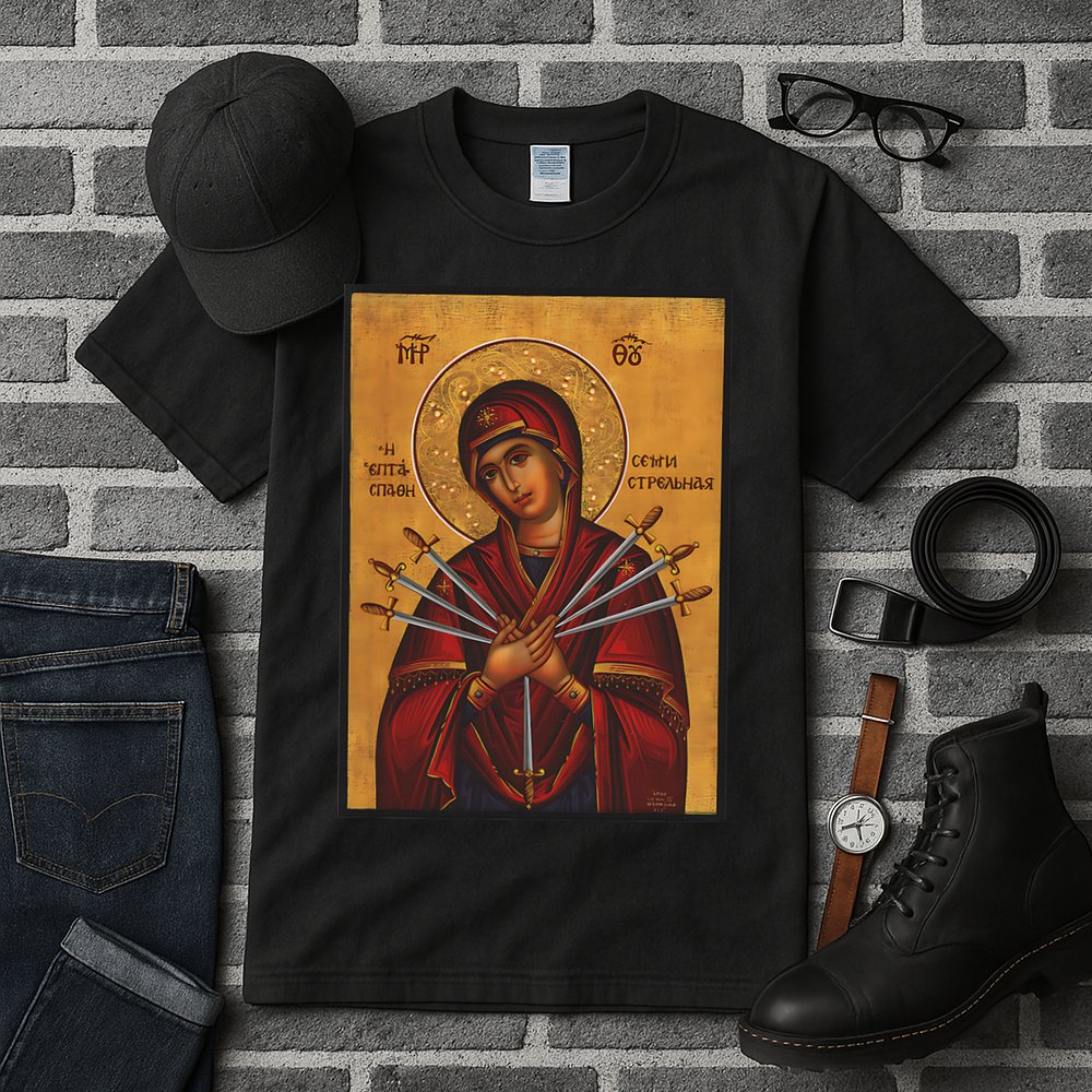 Theotokos Virgin Mary Eastern Orthodox Byzantine Art Church Tall T-Shirt