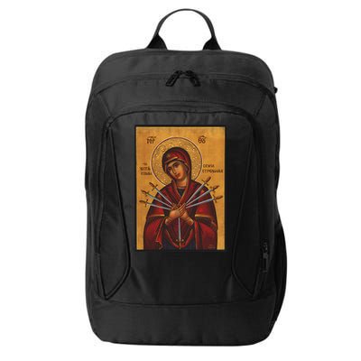 Theotokos Virgin Mary Eastern Orthodox Byzantine Art Church City Backpack