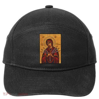 Theotokos Virgin Mary Eastern Orthodox Byzantine Art Church 7-Panel Snapback Hat