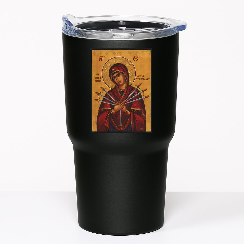 Theotokos Virgin Mary Eastern Orthodox Byzantine Art Church Tumbler