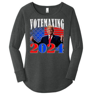 Trump Vote Maxing 2024 Election Women's Perfect Tri Tunic Long Sleeve Shirt