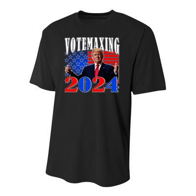 Trump Vote Maxing 2024 Election Youth Performance Sprint T-Shirt