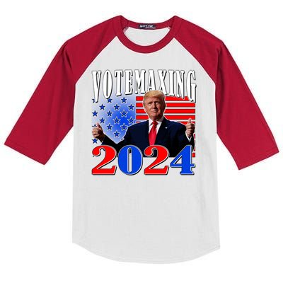 Trump Vote Maxing 2024 Election Kids Colorblock Raglan Jersey