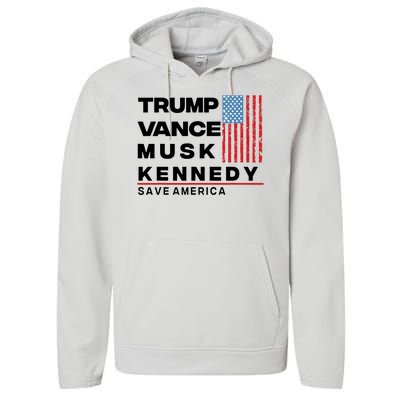 Trump Vance Musk Kennedy Gabbard 2024 Save America Performance Fleece Hoodie