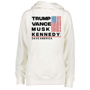 Trump Vance Musk Kennedy Gabbard 2024 Save America Womens Funnel Neck Pullover Hood