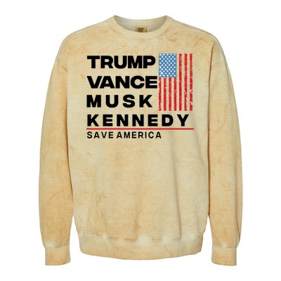 Trump Vance Musk Kennedy Gabbard 2024 Save America Colorblast Crewneck Sweatshirt