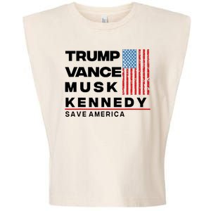 Trump Vance Musk Kennedy Gabbard 2024 Save America Garment-Dyed Women's Muscle Tee