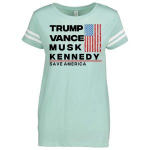 Trump Vance Musk Kennedy Gabbard 2024 Save America Enza Ladies Jersey Football T-Shirt