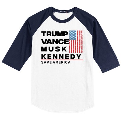 Trump Vance Musk Kennedy Gabbard 2024 Save America Baseball Sleeve Shirt