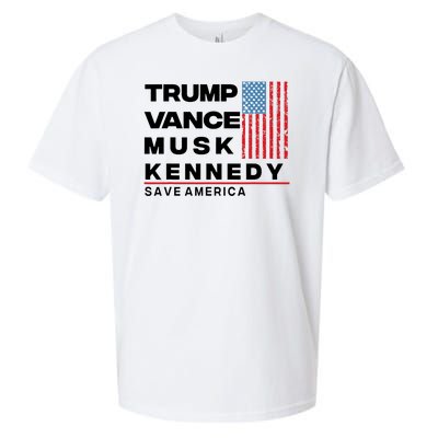 Trump Vance Musk Kennedy Gabbard 2024 Save America Sueded Cloud Jersey T-Shirt