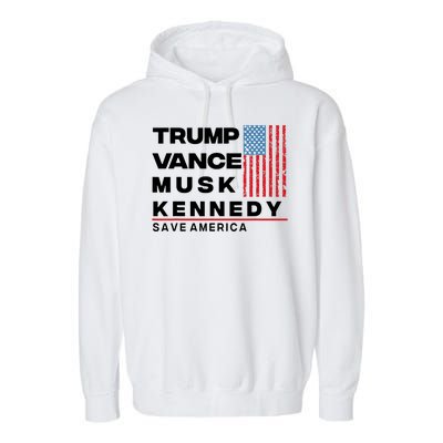 Trump Vance Musk Kennedy Gabbard 2024 Save America Garment-Dyed Fleece Hoodie