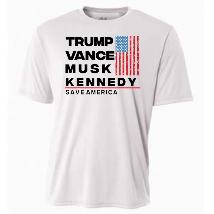 Trump Vance Musk Kennedy Gabbard 2024 Save America Cooling Performance Crew T-Shirt