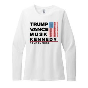 Trump Vance Musk Kennedy Gabbard 2024 Save America Womens CVC Long Sleeve Shirt